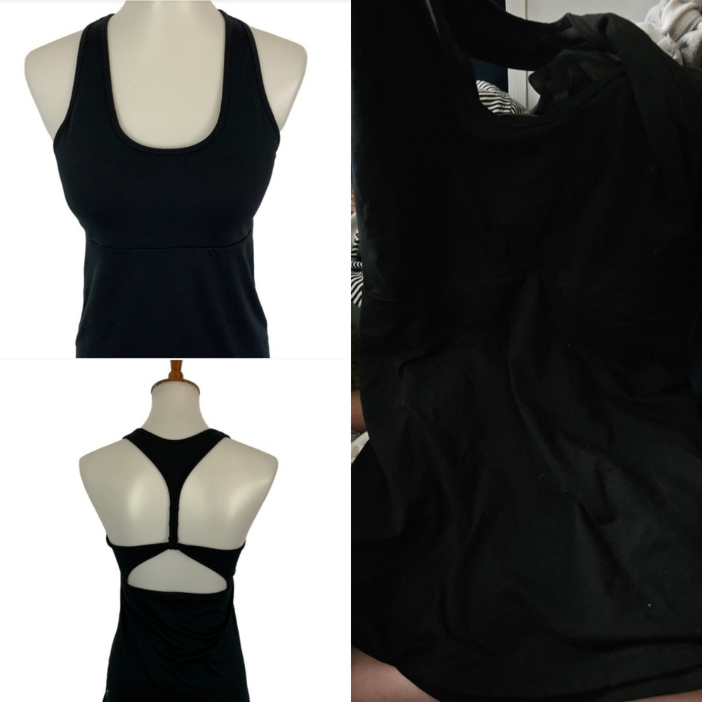 ZYIA Black All In One Tank Built In Bra Sz XL Rare Early Item